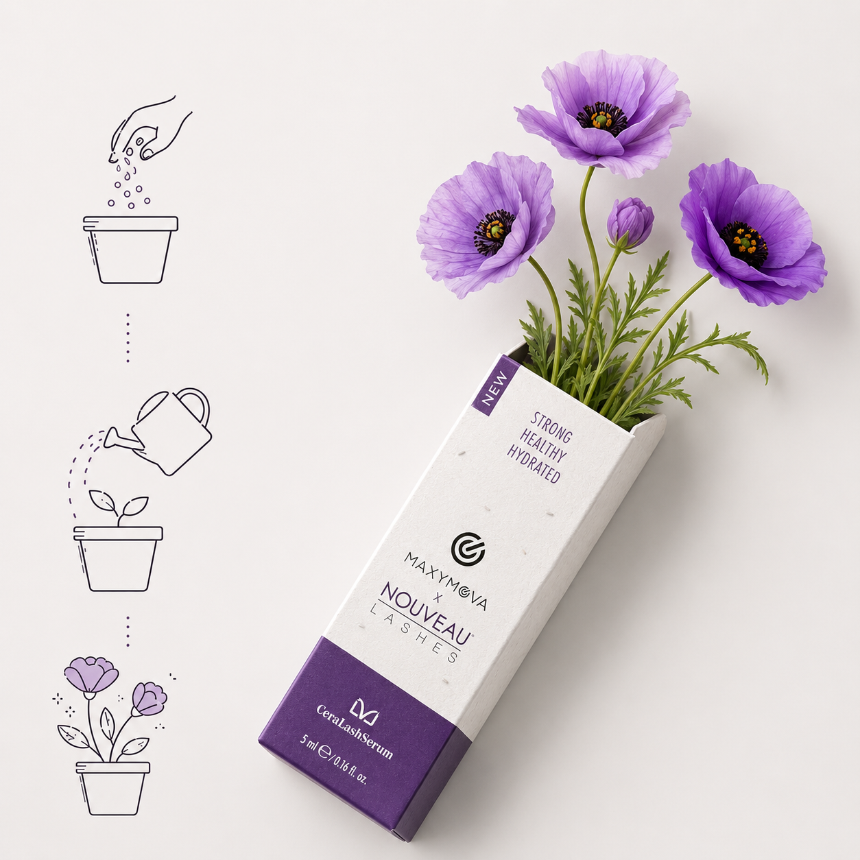 Sérum CERA LASH para pestañas y cejas Maxymova 5 ml