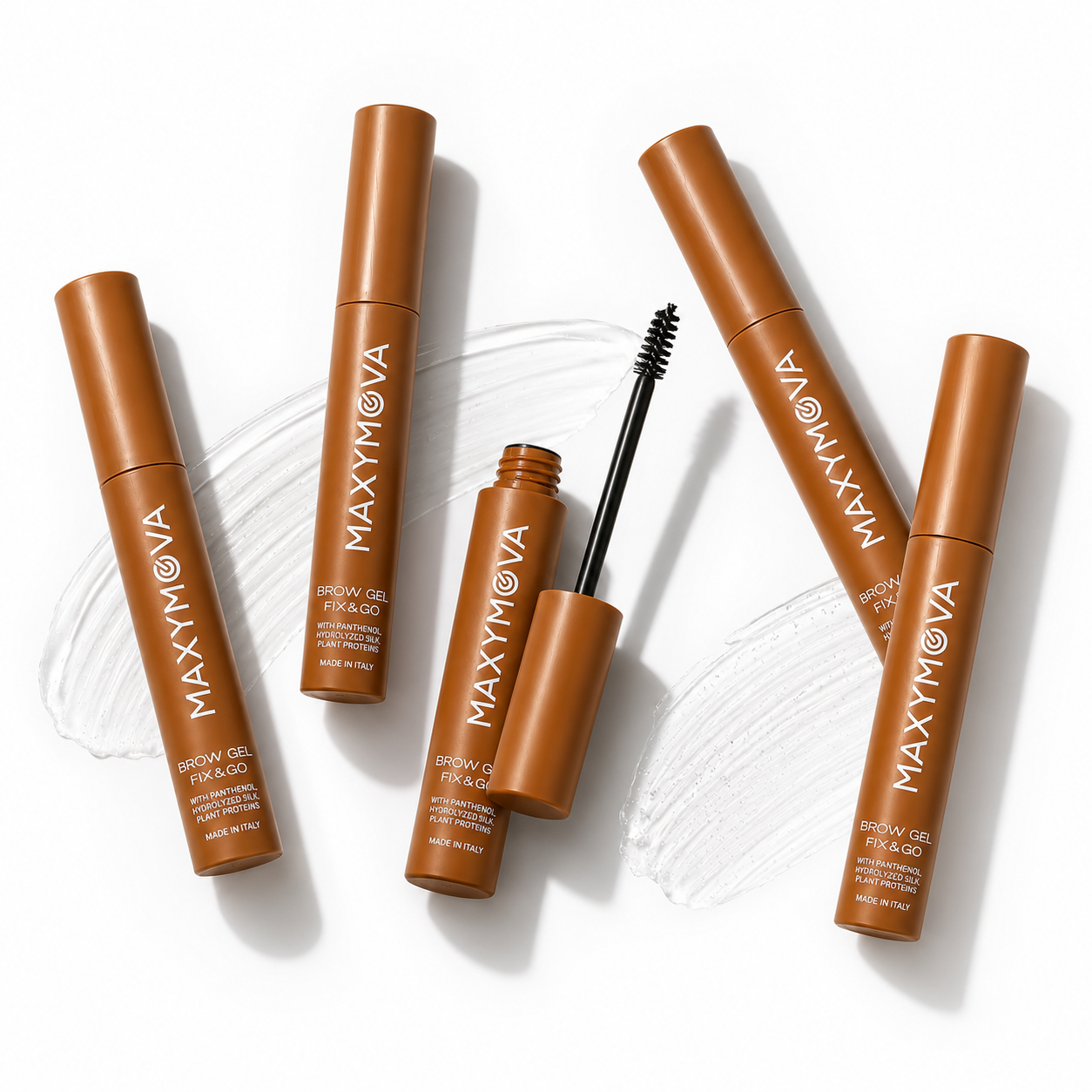 Pack de 5 gel fijador para cejas con cepillo FIX&GO Maxymova 4 ml