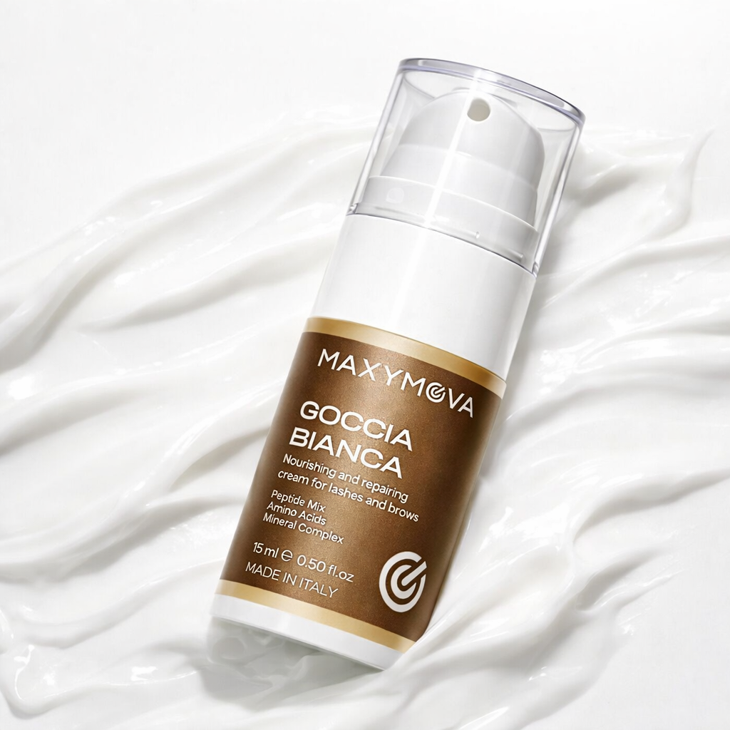Sérum crema nutritiva GOCCIA BIANCA para pestañas y cejas Maxymova 15 ml
