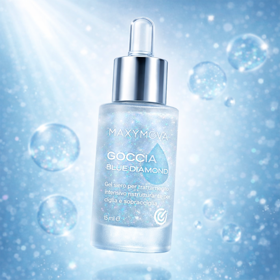 Sérum gel GOCCIA BLUE DIAMOND para pestañas y cejas Maxymova 15 ml