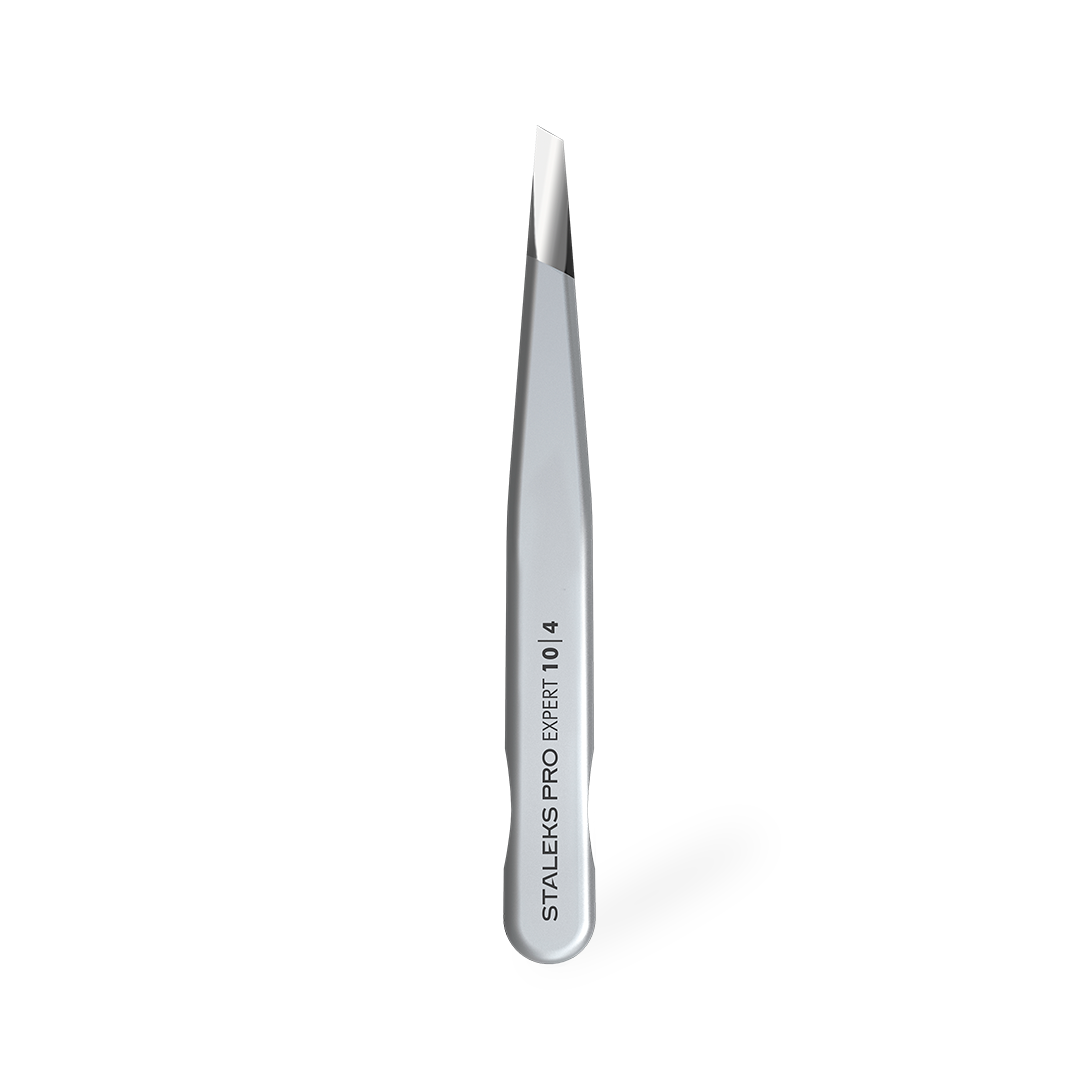 Pinza de cejas STALEKS EXPERT TE-10-4 punta biselada acero inoxidable