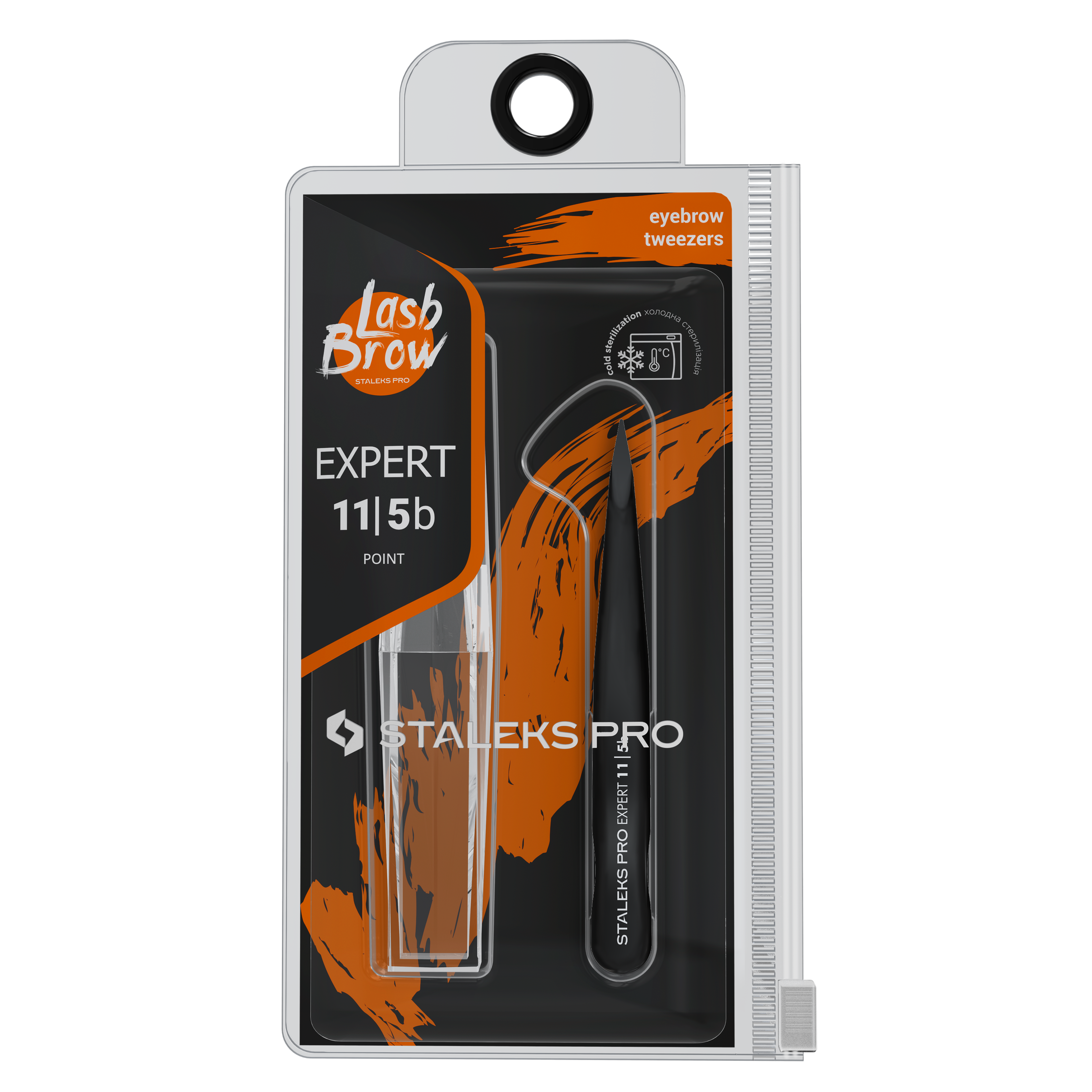 Pinza de cejas STALEKS EXPERT TE-11-5b punta fina acero inoxidable