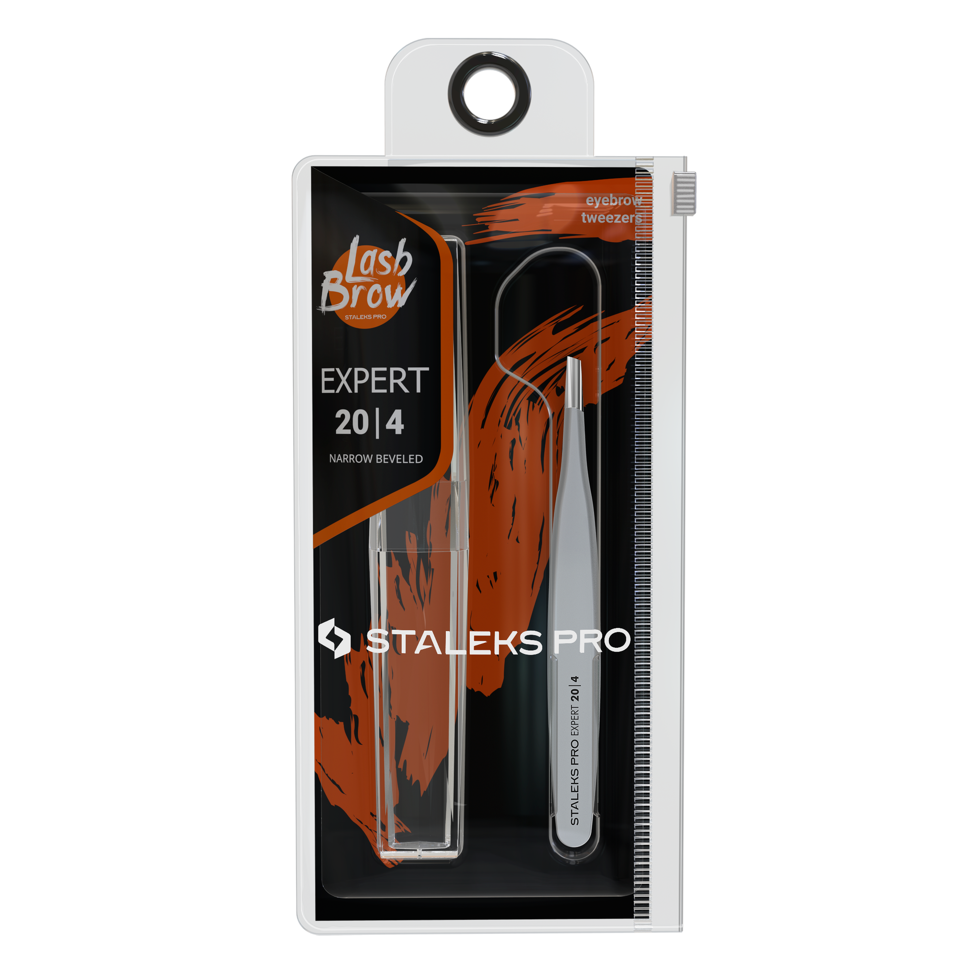 Pinza de cejas STALEKS EXPERT TE-20-4 punta biselada acero inoxidable