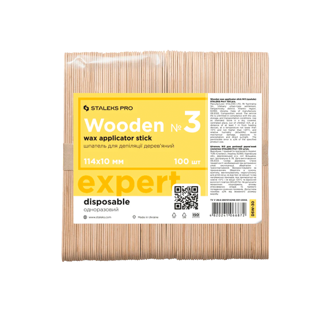 Espátulas para depilación STALEKS EXPERT nº3 madera natural 100 unidades
